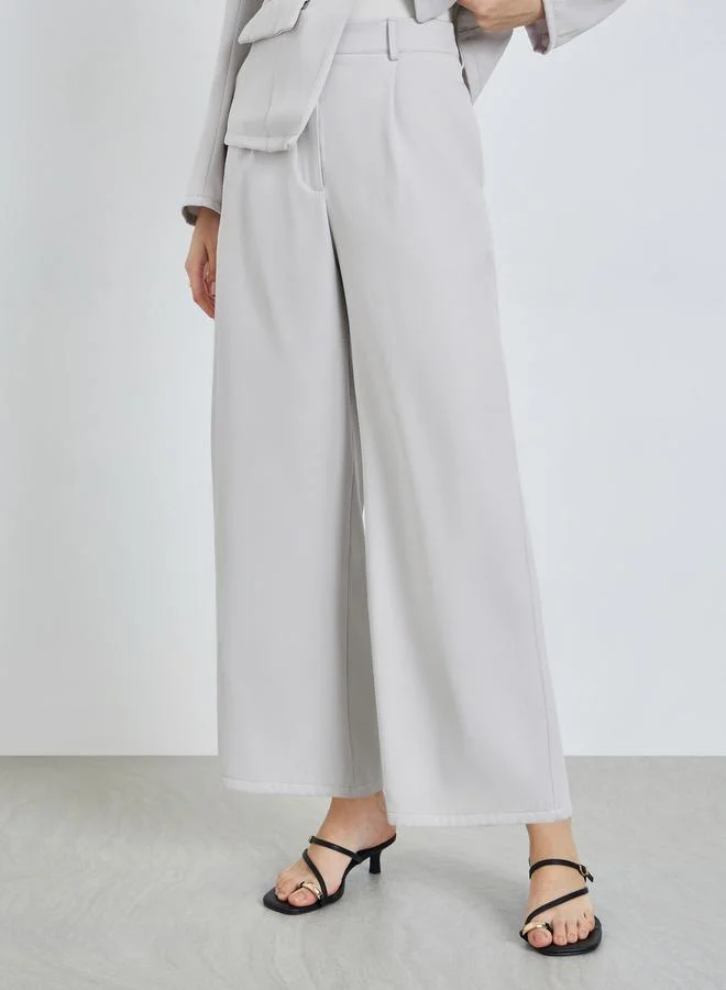 Styli grey Women Grey Blazer and Wide Leg Pants Co-Ords for Women | Best Price UAE